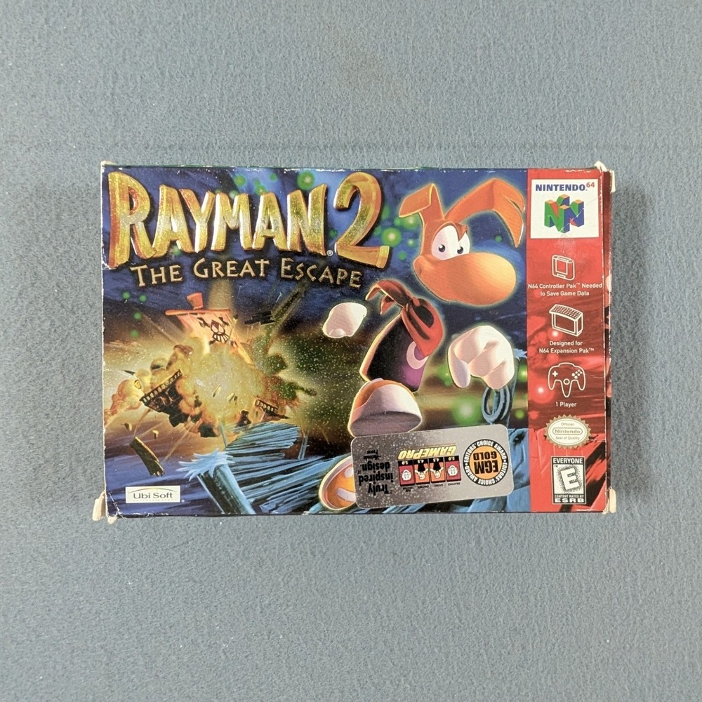 Nintendo Rayman 2 The Great Escape Video Game N64 Green Cartridge Boxed